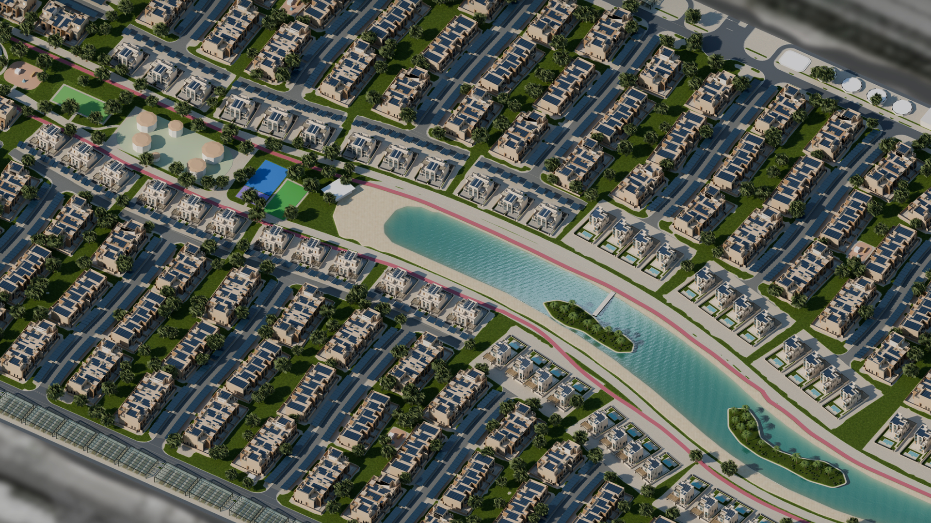 Aerial render of URUK development